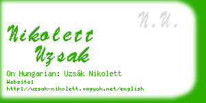 nikolett uzsak business card